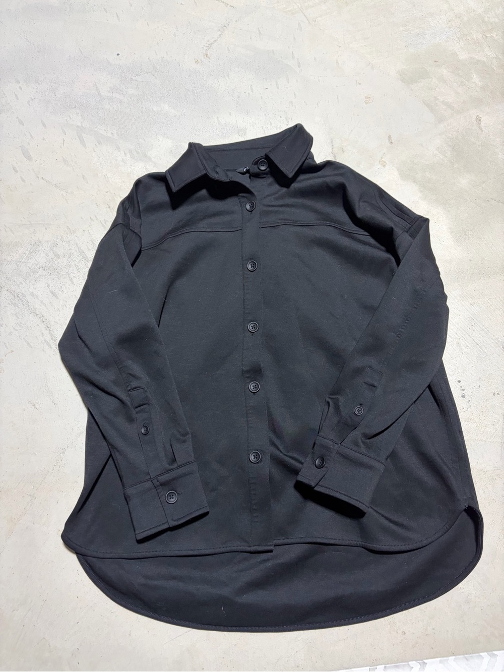 Athleta black button down shirt jacket shacket small